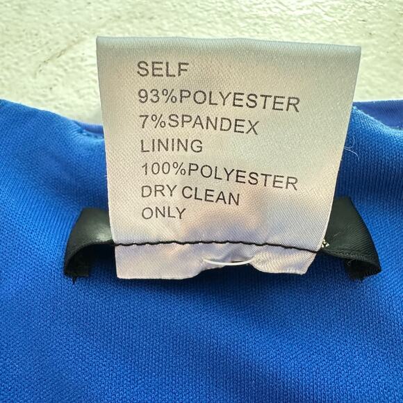 Tadashi Shoji Womens Cowl Neck Party Dress Y2K Blue Beaded Ruched Sleeveless - Picture 12 of 16